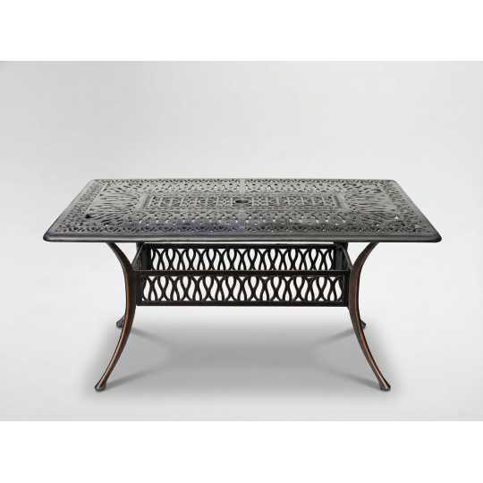Zá garden aluminum table HASTINGS antique bronze 150 × 90 × 73 cm