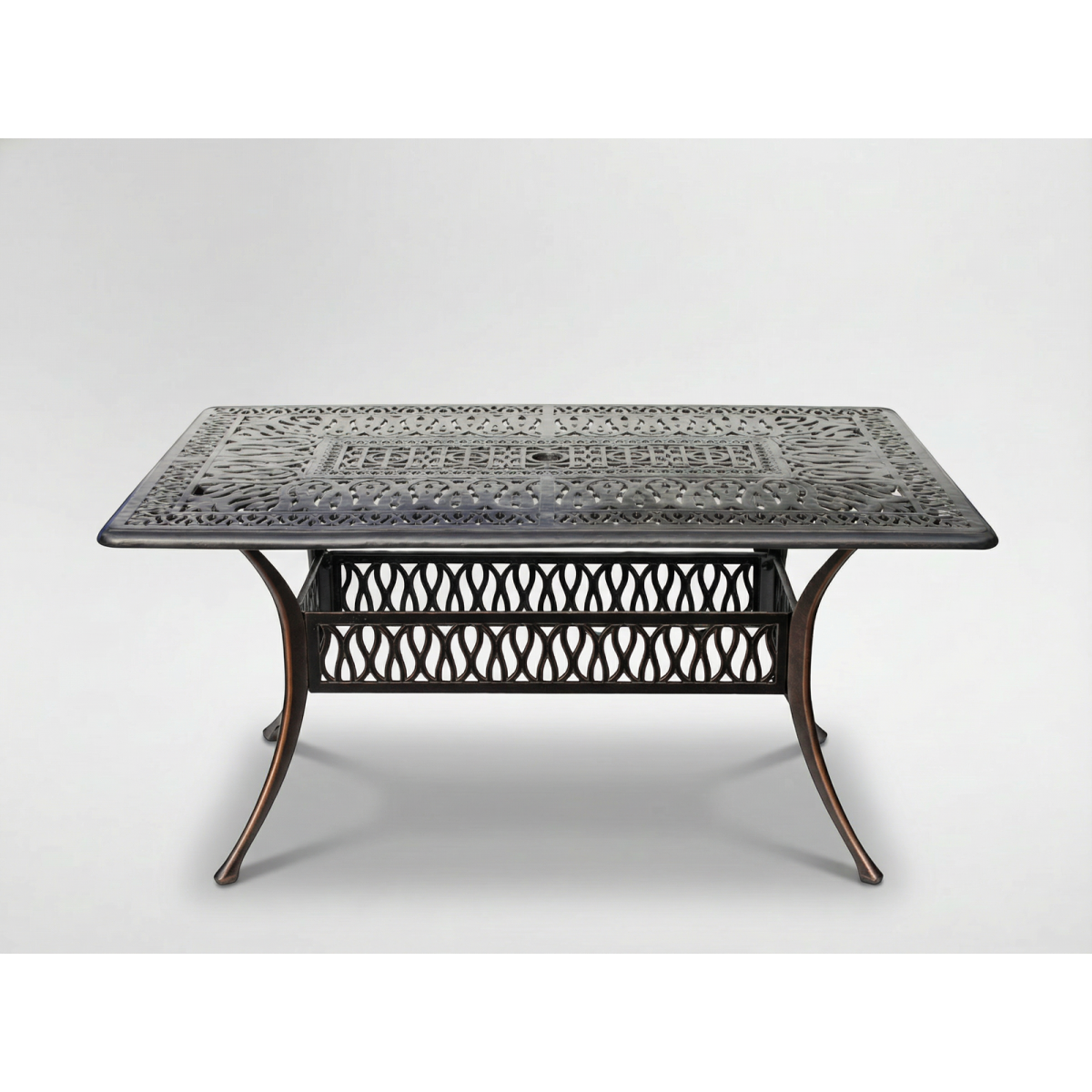 Zá garden aluminum table HASTINGS antique bronze 150 × 90 × 73 cm