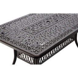 Zá garden aluminum table HASTINGS antique bronze 150 × 90 × 73 cm