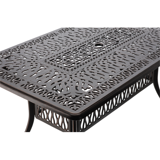 Zá garden aluminum table HASTINGS antique bronze 150 × 90 × 73 cm