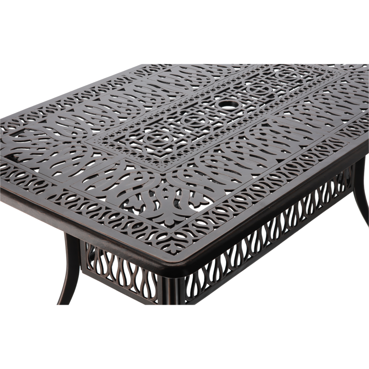 Zá garden aluminum table HASTINGS antique bronze 150 × 90 × 73 cm