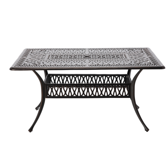 Zá garden aluminum table HASTINGS antique bronze 150 × 90 × 73 cm