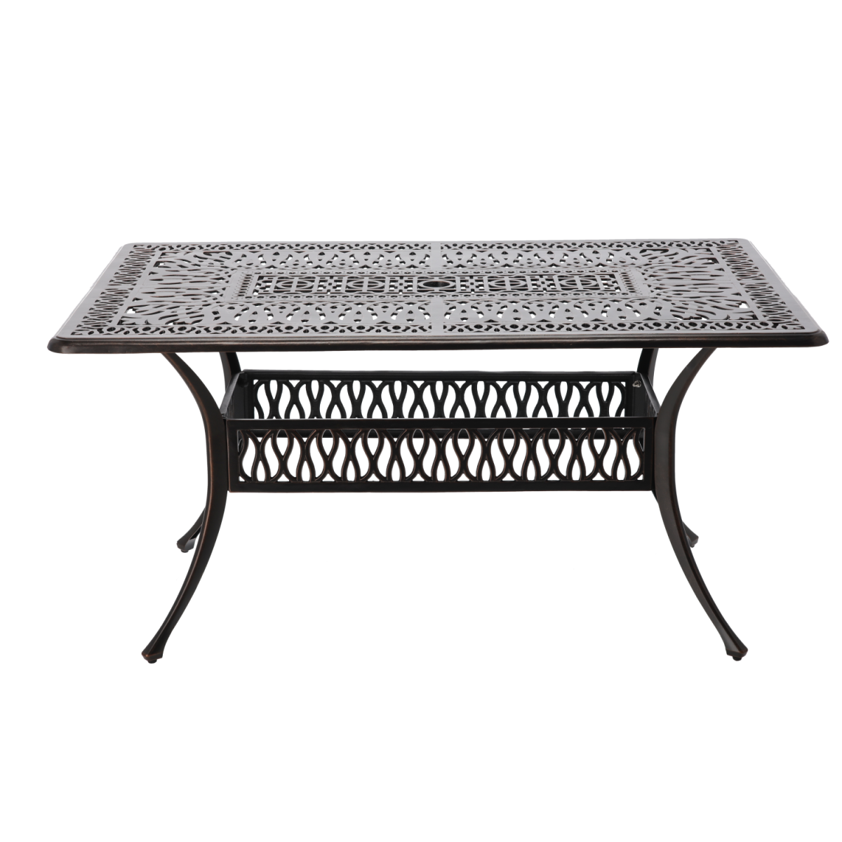 Zá garden aluminum table HASTINGS antique bronze 150 × 90 × 73 cm