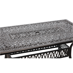 Zá garden aluminum table HASTINGS antique bronze 150 × 90 × 73 cm