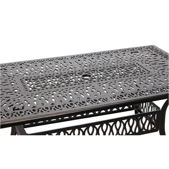 Zá garden aluminum table HASTINGS antique bronze 150 × 90 × 73 cm