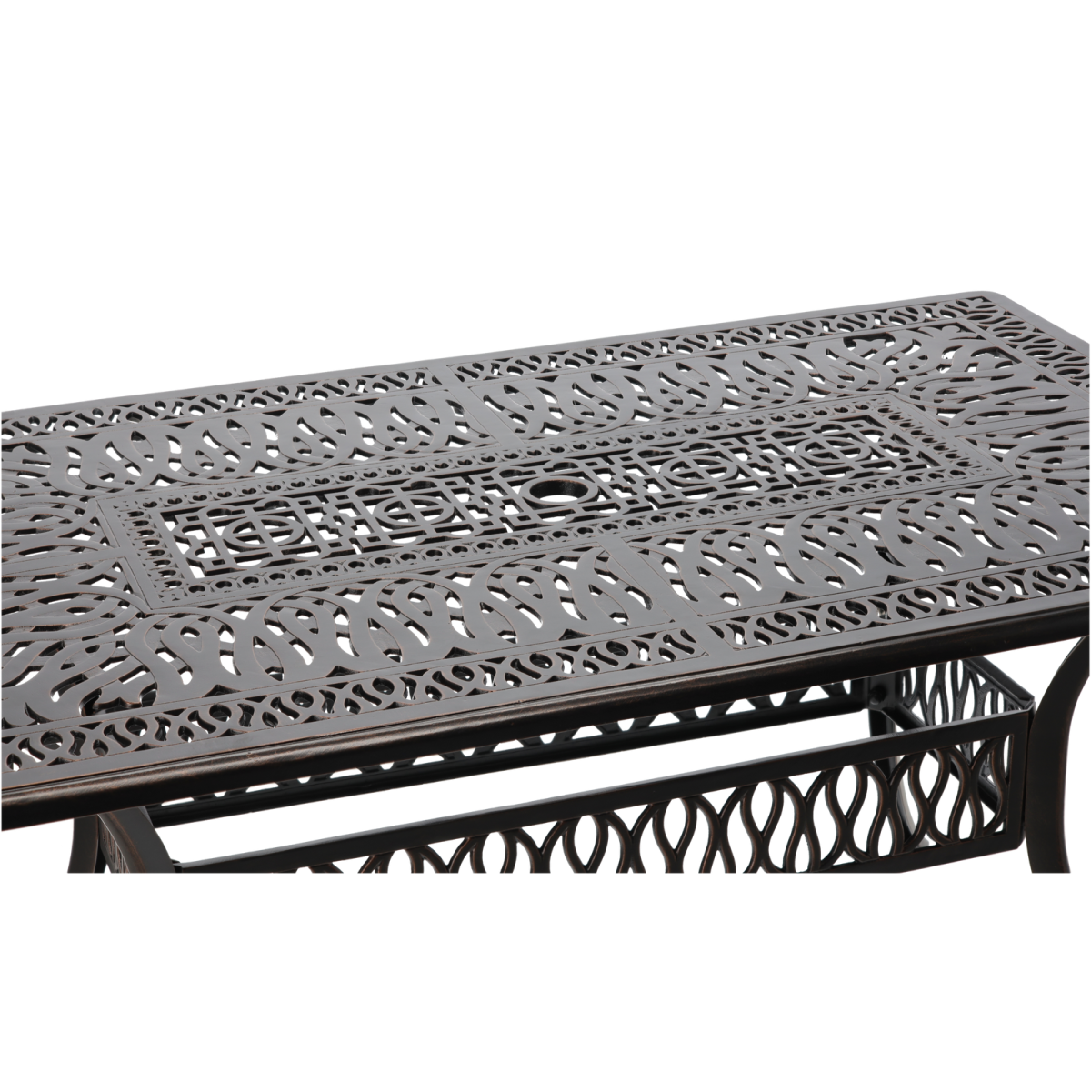 Zá garden aluminum table HASTINGS antique bronze 150 × 90 × 73 cm