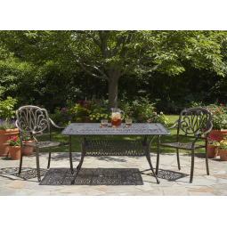 Zá garden aluminum table HASTINGS antique bronze 150 × 90 × 73 cm