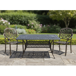 Zá garden aluminum table HASTINGS antique bronze 150 × 90 × 73 cm