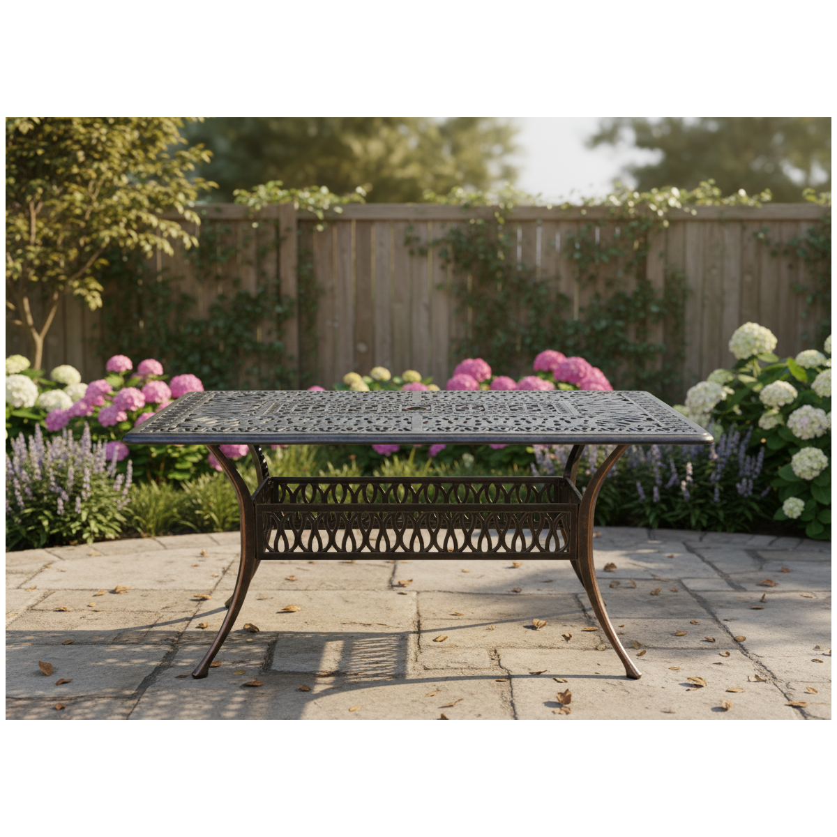 Zá garden aluminum table HASTINGS antique bronze 150 × 90 × 73 cm
