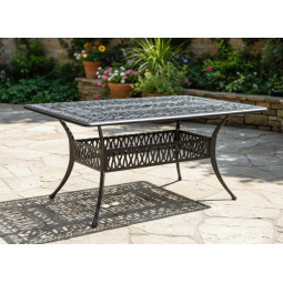 Zá garden aluminum table HASTINGS antique bronze 150 × 90 × 73 cm