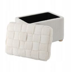 Oblong taburetă tricotată 60 × 40 × 44 cm – bej