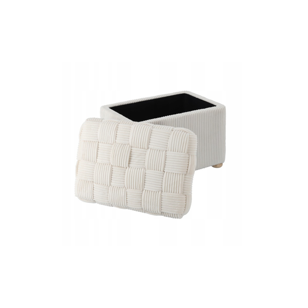 Oblong taburetă tricotată 60 × 40 × 44 cm – bej
