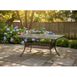 Zá garden aluminum table HASTINGS antique bronze 150 × 90 × 73 cm