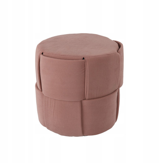 Taburetă rotundă tricotată 38 × 38 × 38 cm – roz