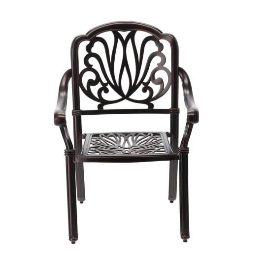Scaun de grădină din aluminiu HASTINGS bronz antic 65 × 64 × 92 cm