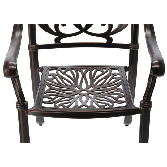 Scaun de grădină din aluminiu HASTINGS bronz antic 65 × 64 × 92 cm