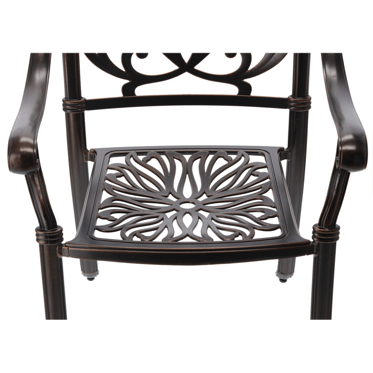 Scaun de grădină din aluminiu HASTINGS bronz antic 65 × 64 × 92 cm