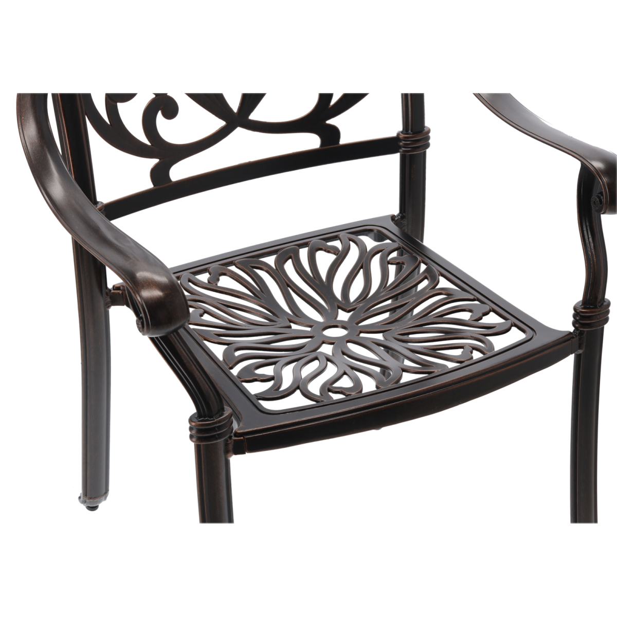 Scaun de grădină din aluminiu HASTINGS bronz antic 65 × 64 × 92 cm
