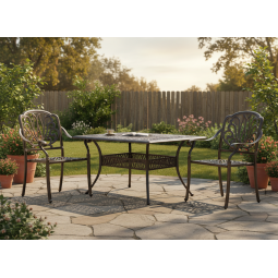 Scaun de grădină din aluminiu HASTINGS bronz antic 65 × 64 × 92 cm