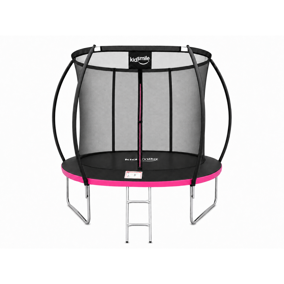 Zgardină de trampolină cu plasă de protecție și scară de culoare roz