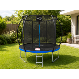 Detská trampolína pentru copii 252 cm în culoarea albastră.