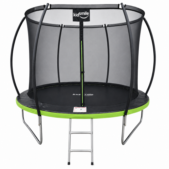 Trampolines mari cu diametrul de 312 cm în culoarea verde pentru copii.