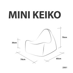 Fotoliu puf Mini Keiko Modern Len Zygzaki, culoare verde.