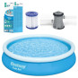 Piscină de grădină de culoare albastră cu filtru, 366 cm x 76 cm
