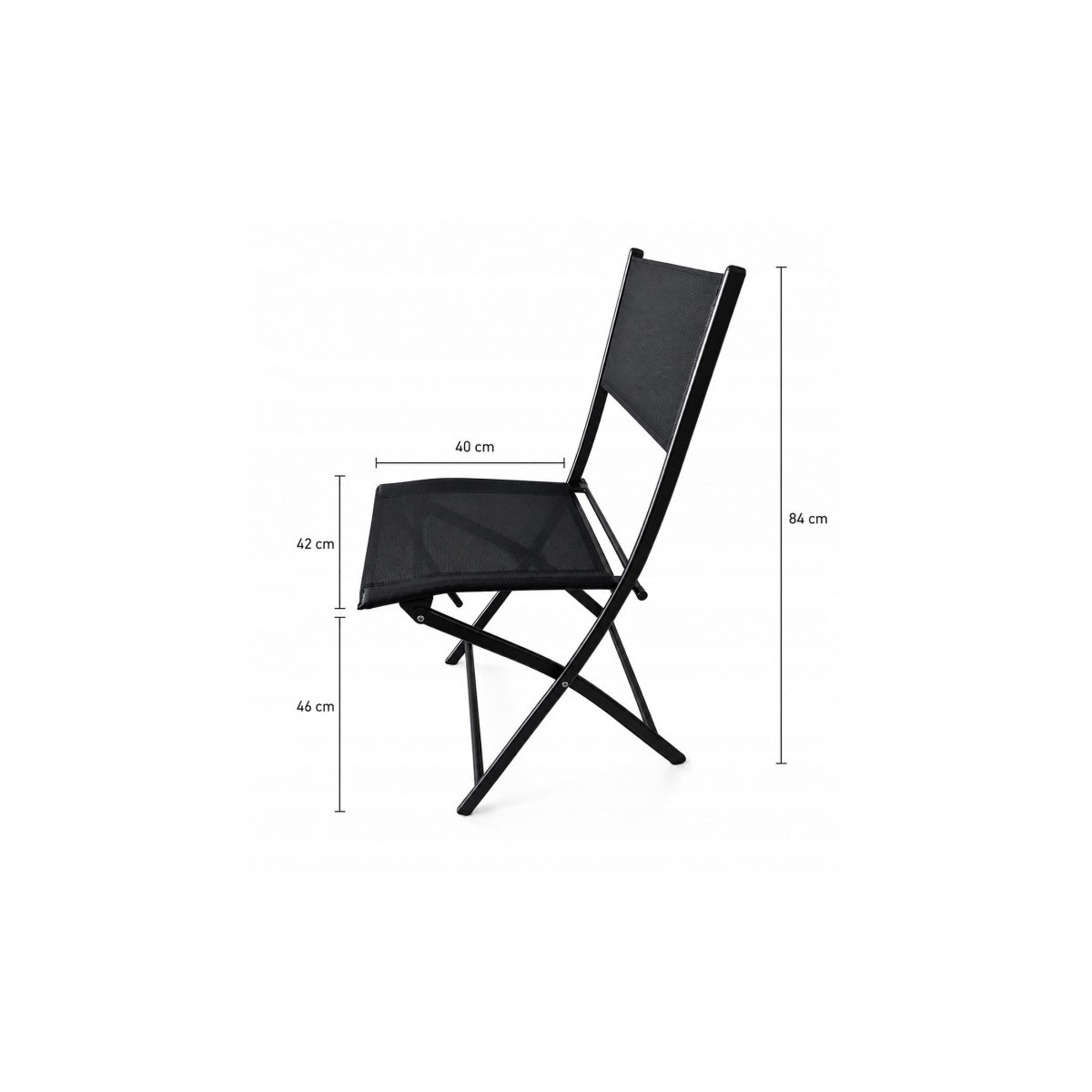 Set de mobilier pentru balcon, masă 50 × 50 cm + 2 scaune pliabile