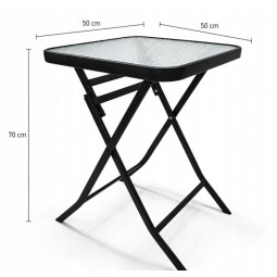 Set de mobilier pentru balcon, masă 50 × 50 cm + 2 scaune pliabile