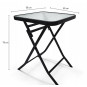 Set de mobilier pentru balcon, masă 50 × 50 cm + 2 scaune pliabile