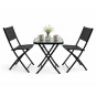 Set de mobilier pentru balcon, masă 50 × 50 cm + 2 scaune pliabile