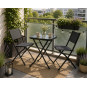 Set de mobilier pentru balcon, masă 50 × 50 cm + 2 scaune pliabile