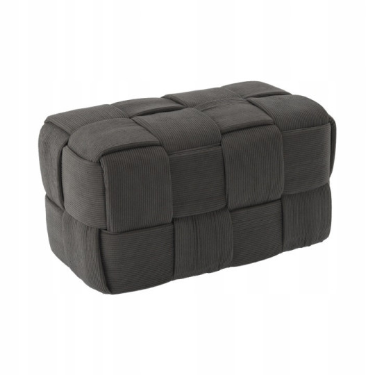 Pletena taburetă rectangulară 52 × 28 × 28 cm – gri închis