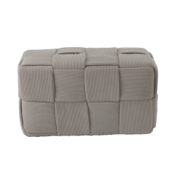 Pletat taburet oval 60 × 32 × 32 cm – gri deschis