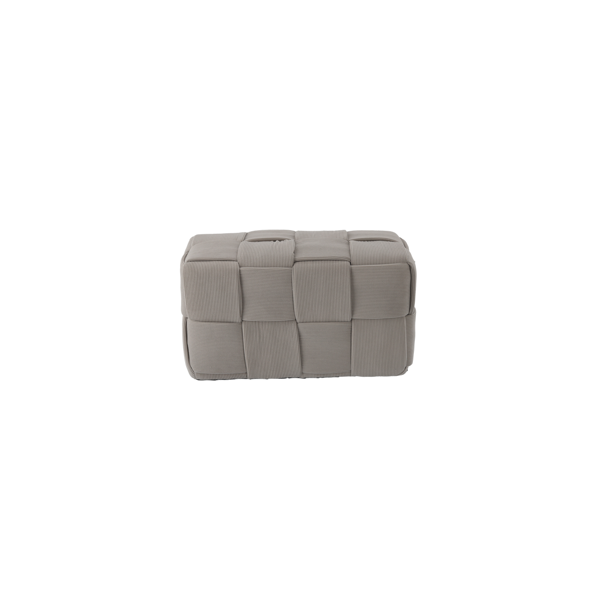 Pletat taburet oval 60 × 32 × 32 cm – gri deschis