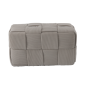 Pletat taburet oval 60 × 32 × 32 cm – gri deschis