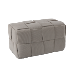 Pletat taburet oval 60 × 32 × 32 cm – gri deschis