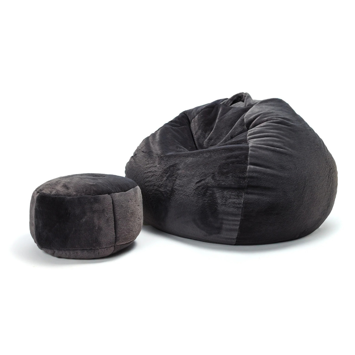 Moulé pouf cu taburetă în culoarea gri închis