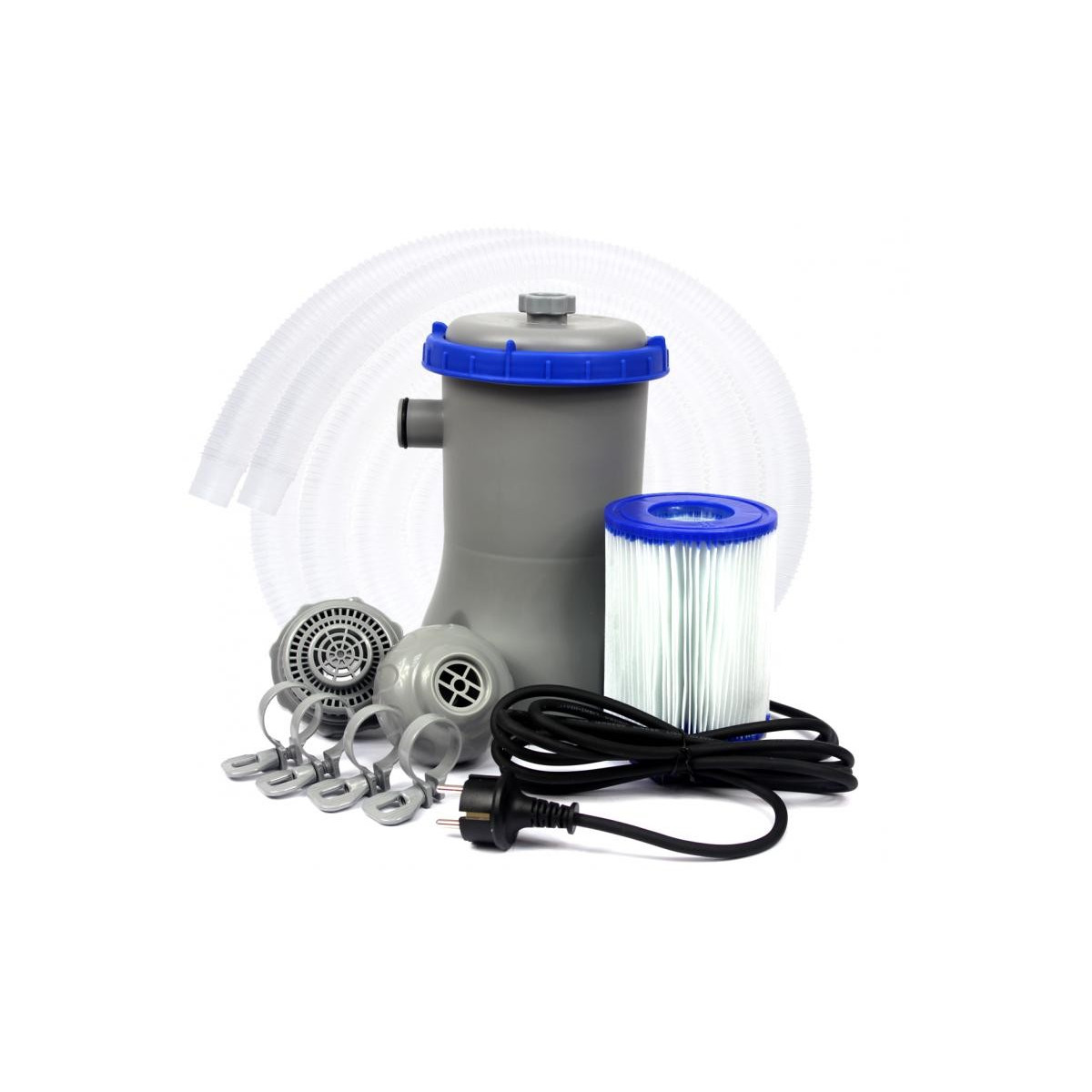 Piscină de grădină de culoare albastră cu filtru, 366 cm x 76 cm