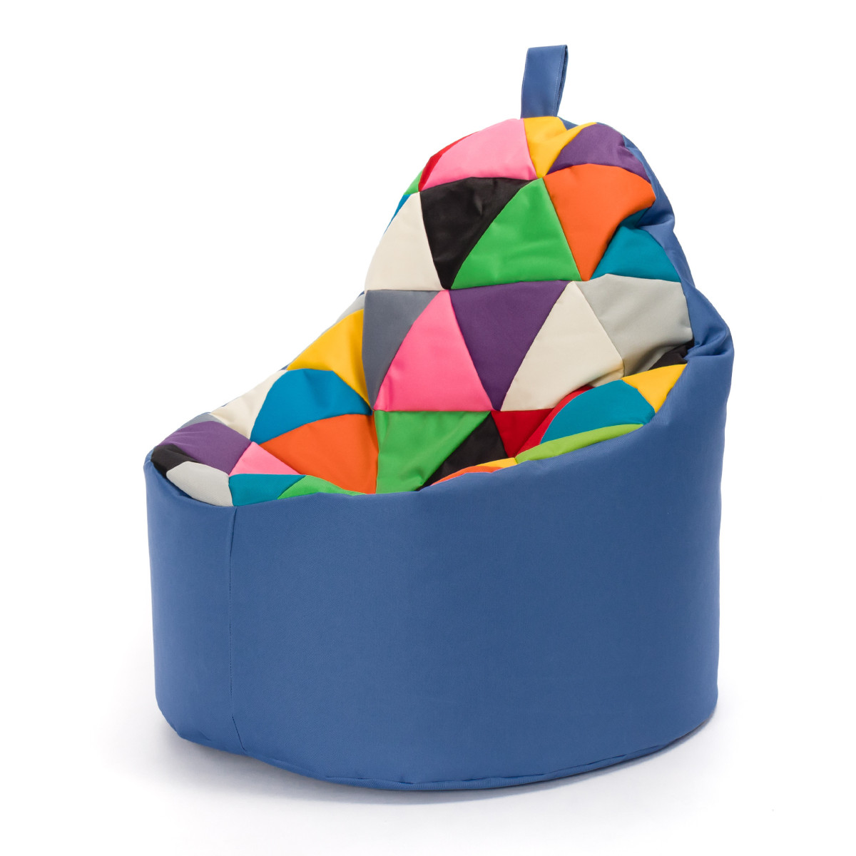 Fotoliu puf Sako din poliester – fotoliu tip sac confortabil, culoare albastră.