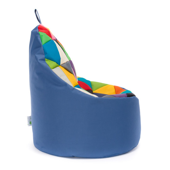 Fotoliu puf Sako din poliester – fotoliu tip sac confortabil, culoare albastră.