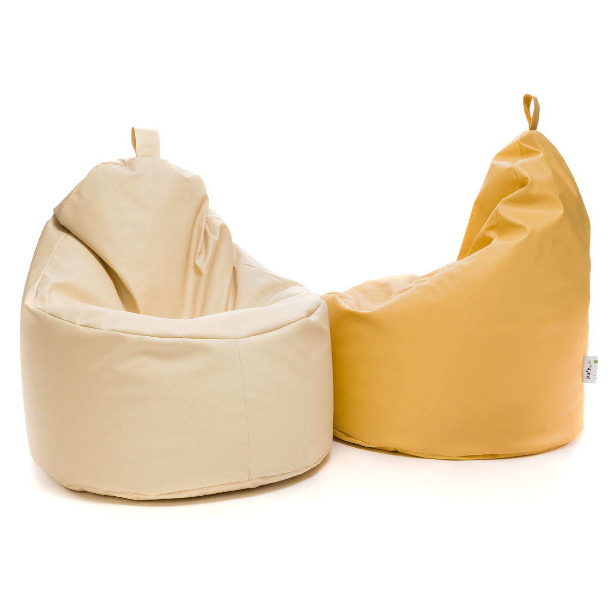 Kămașă din piele pentru living de culoare bej cu umplutură