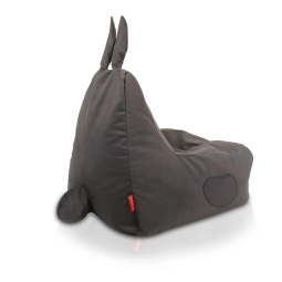 Pufă de șezlong cu iepuraș din pluș Bunny L în culoarea gri