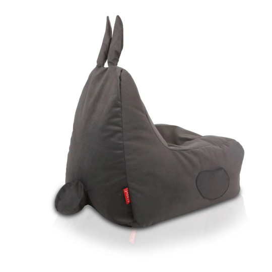 Pufă de șezlong cu iepuraș din pluș Bunny L în culoarea gri