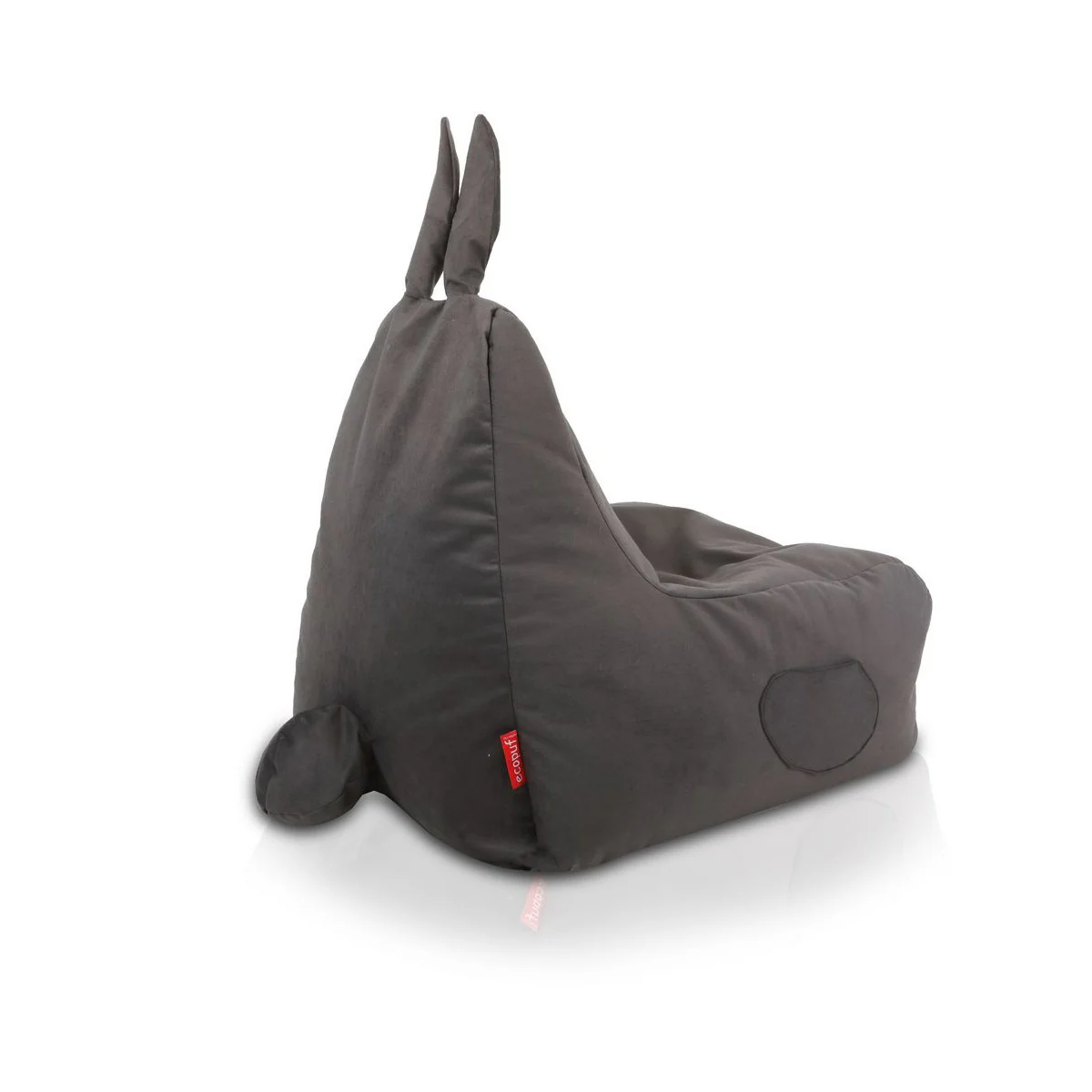 Pufă de șezlong cu iepuraș din pluș Bunny L în culoarea gri