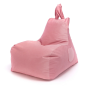 Fotoliu puf Bunny L – iepuraș plușat, culoare roz.