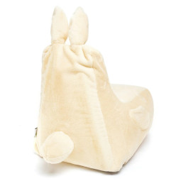 Huňat fotoliu de relaxare Bunny L pentru copii, de culoare crem