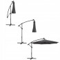Umbrelă de soare LED originală, 300 cm, de culoare gri închis.