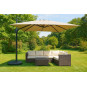 Umbrelă de grădină din aluminiu ROMA 300 cm cu braț lateral, bej